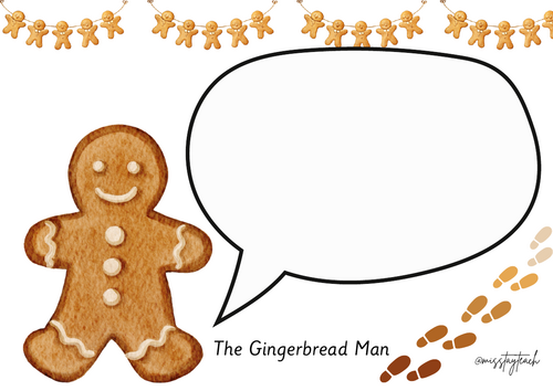 Gingerbread Man Character Speech Bubbles