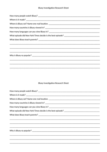 Bluey Popularity Investigation - Year 7