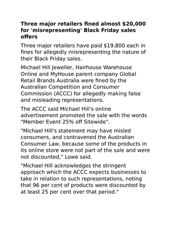 ACCC cases - Gallery Walk