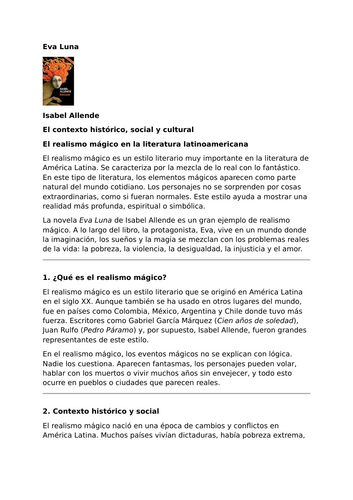 Eva Luna by Isabel Allende – Magical Realism