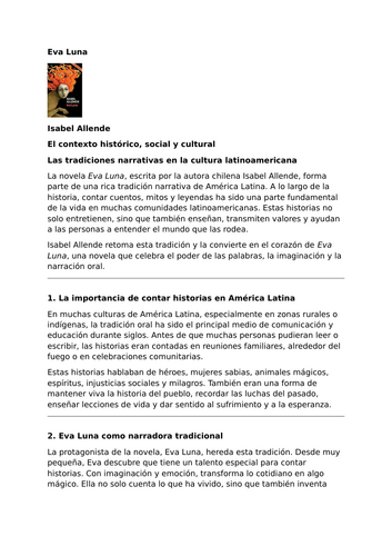 Eva Luna by Isabel Allende – Oral Narrative Traditions in Latin American Culture