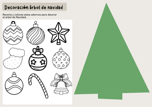 Decorar el árbol de navidad Xmas tree decoration activity
