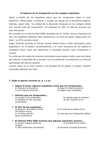 El impacto de la inmigración en los colegios españoles