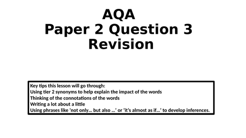 AQA Paper 2 Question 3 revision lesson