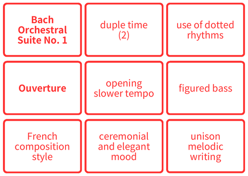Cambridge AS Music 9483 - Section A Baroque Setworks Flashcards