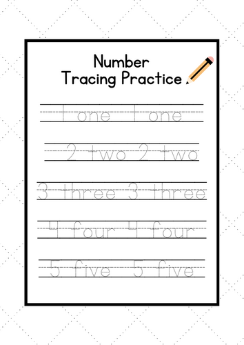 Number Tracing-Writing Practice: 1-50 (Numbers & Words)