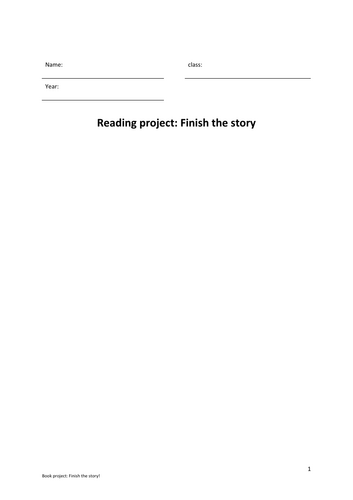 Book project: Finish the story!