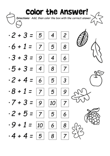 Maths Colour The Answer