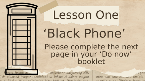 AQA English Language Paper 1 – Black Phone Two-Lesson Complete GCSE  resource