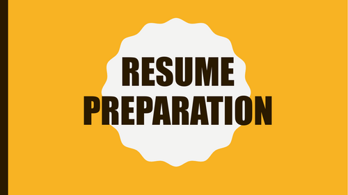 Resume Preparation
