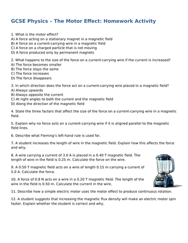 NEW (2016) AQA GCSE Physics - The Motor Effect
