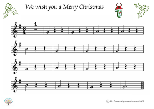 We wish you a Merry Christmas - playalong parts