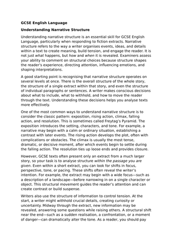 Understanding Narrative Structure