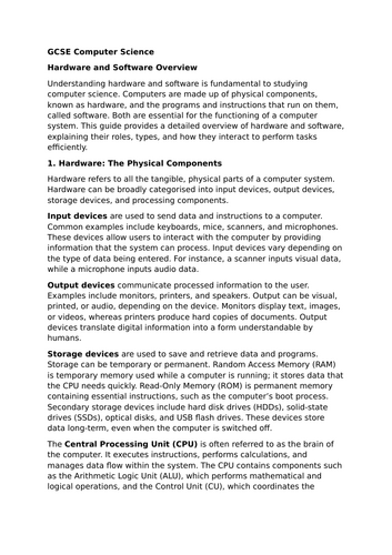 Hardware and Software Overview