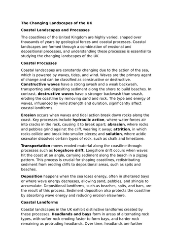 Coastal Landscapes and Processes