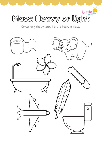 Mass: Heavy or Light Worksheet – EYFS / KS1 Early Measurement (Comparing Mass)