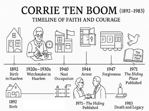 Corrie ten Boom Coloring Timeline