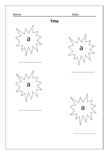 Worksheet template with stars