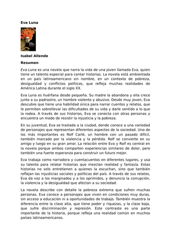 Eva Luna by Isabel Allende – Summary