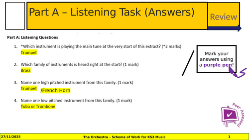 Year 8 The Orchestra Listening and Theory Assessment