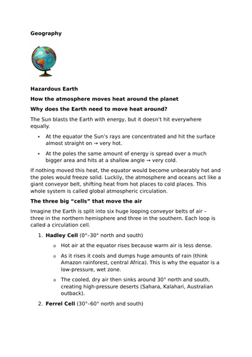 Hazardous Earth – How the atmosphere moves heat around the planet