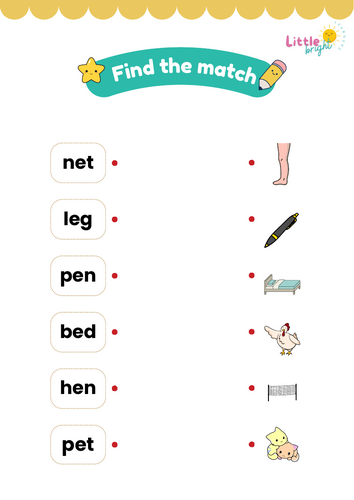 Matching Pictures and Words Worksheet Pack – EYFS / KS1 Phonics & Early Reading