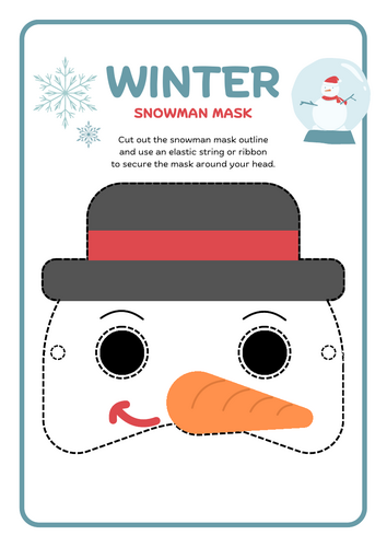 Winter Snowman Paper Mask Craft – EYFS / KS1 Seasonal Art Activity