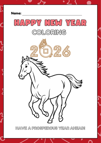New Year Colouring Pages for EYFS and KS1