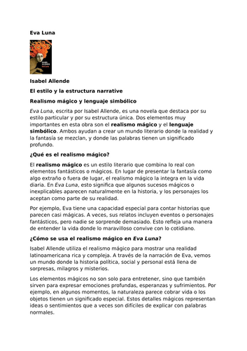 Eva Luna by Isabel Allende – Magical Realism