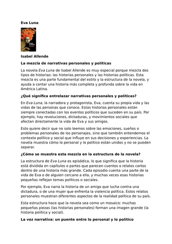 Eva Luna by Isabel Allende – The Interweaving of Personal and Political Narratives