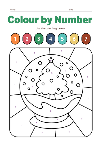Fun Christmas Colour-by-Number Worksheets!