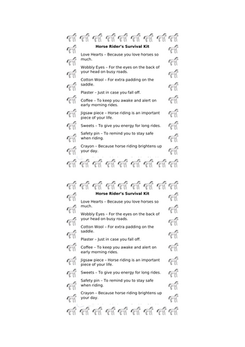 Horse Rider’s Survival Kit