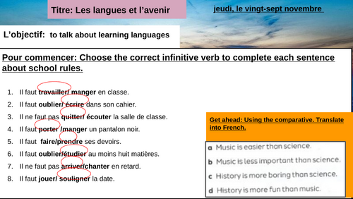 GCSE French AQA (2024 New Spec) – Module 3:  Ma vie scolaire – Complete Lesson Pack