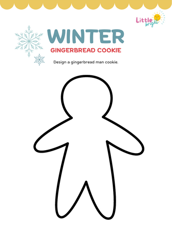 Winter Gingerbread Cookie Design Worksheet – EYFS / KS1 Creative Art Activity