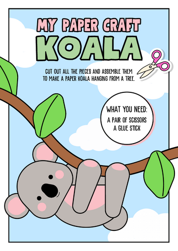 Paper Craft Koala Worksheet – EYFS / KS1 Fine Motor & Creative Activity