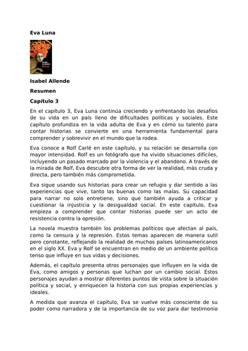 Eva Luna by Isabel Allende – Chapter 3 - Overview and Analysis