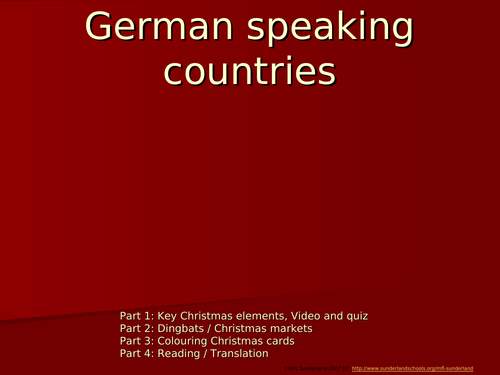 German KS4 Weihnachtslesson