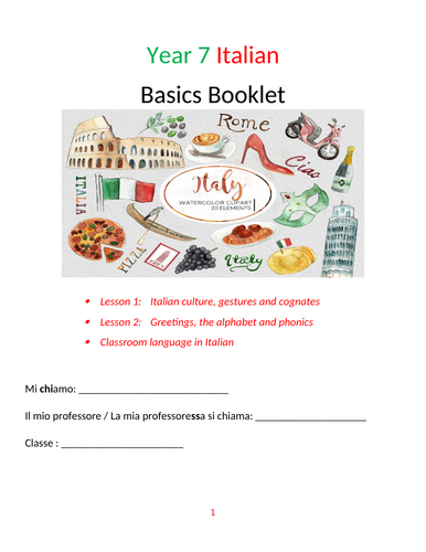 Italian basics (alphabet, phonics, gestures, cognates)