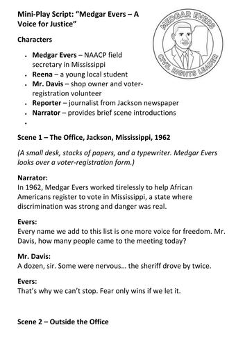 Medgar Evers Mini-Play Script