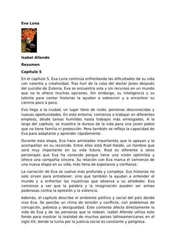 Eva Luna by Isabel Allende – Chapter 5 Summary and Analysis