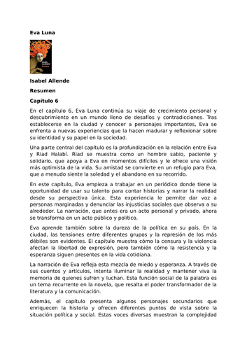 Eva Luna by Isabel Allende – Chapter 6 Summary and Analysis