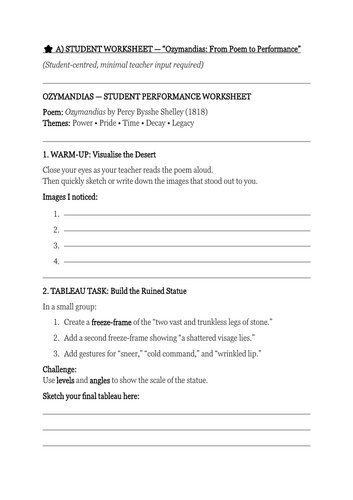 Ozymandias — From Poem to Performance