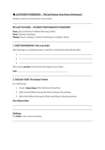 My Last Duchess — From Poem to Performance