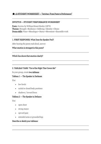 Invictus — From Poem to Performance