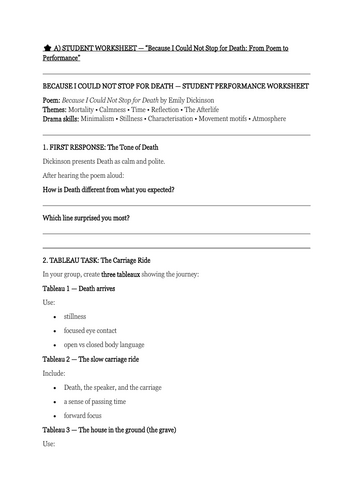 Because I Could Not Stop for Death — From Poem to Performance