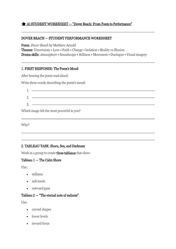 Dover Beach — From Poem to Performance