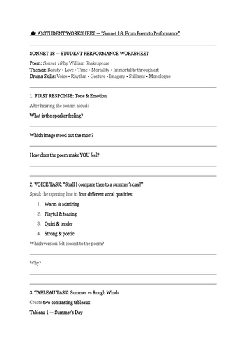 Sonnet 18 — From Poem to Performance