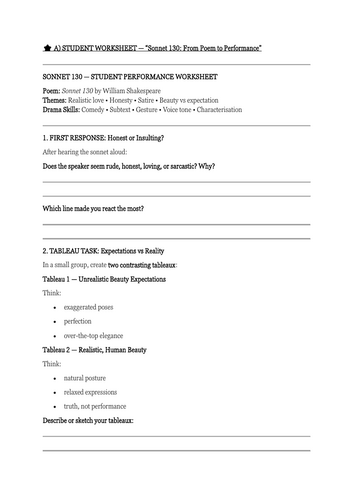 Sonnet 130 — From Poem to Performance