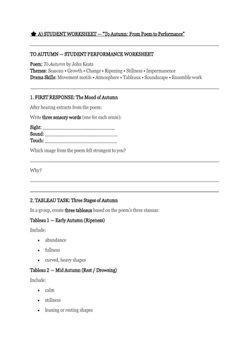 To Autumn — From Poem to Performance