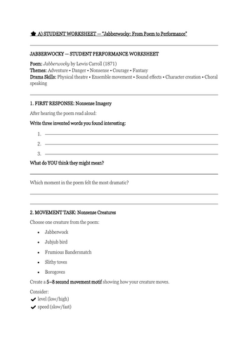 Jabberwocky — From Poem to Performance